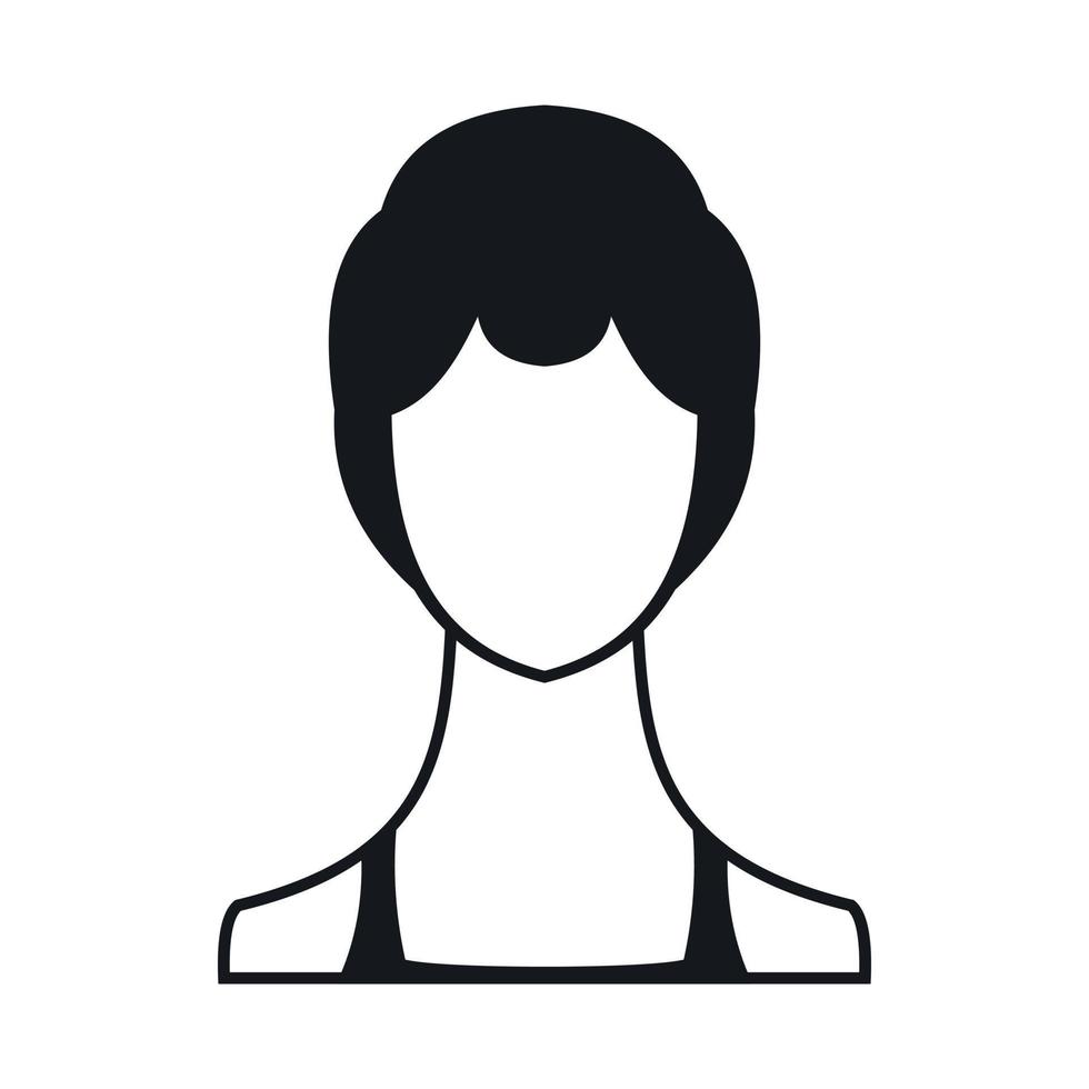 Woman icon, simple style vector