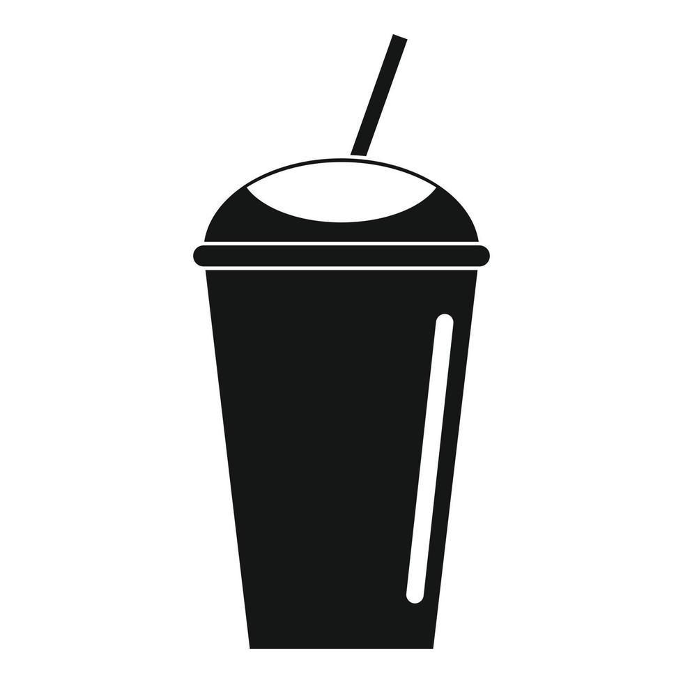 icono de batido de plátano, estilo simple vector