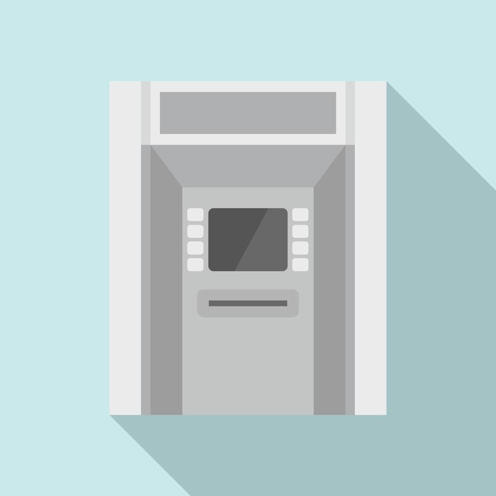 icono de pago de cajero automático, estilo plano vector