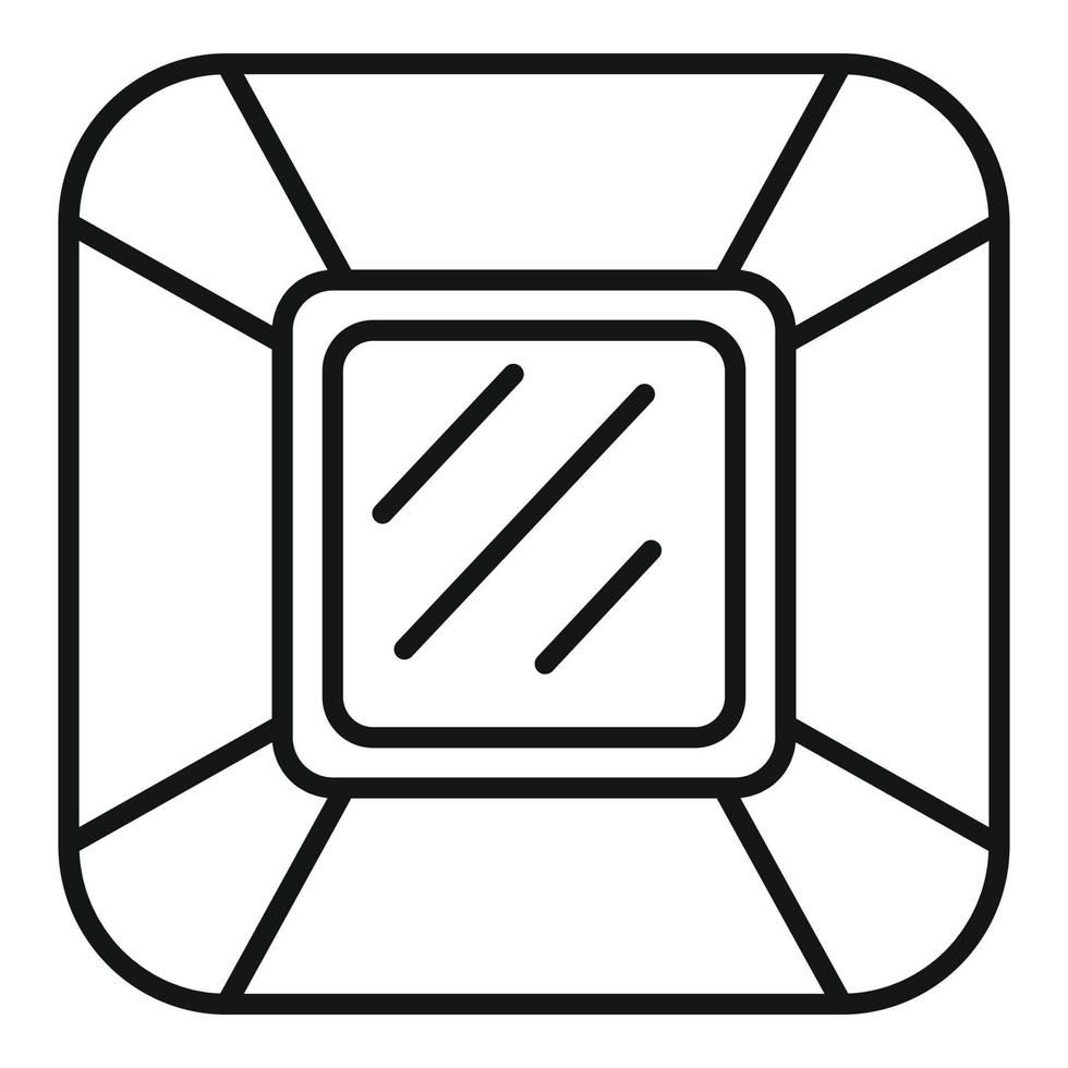 Jewel icon, outline style vector