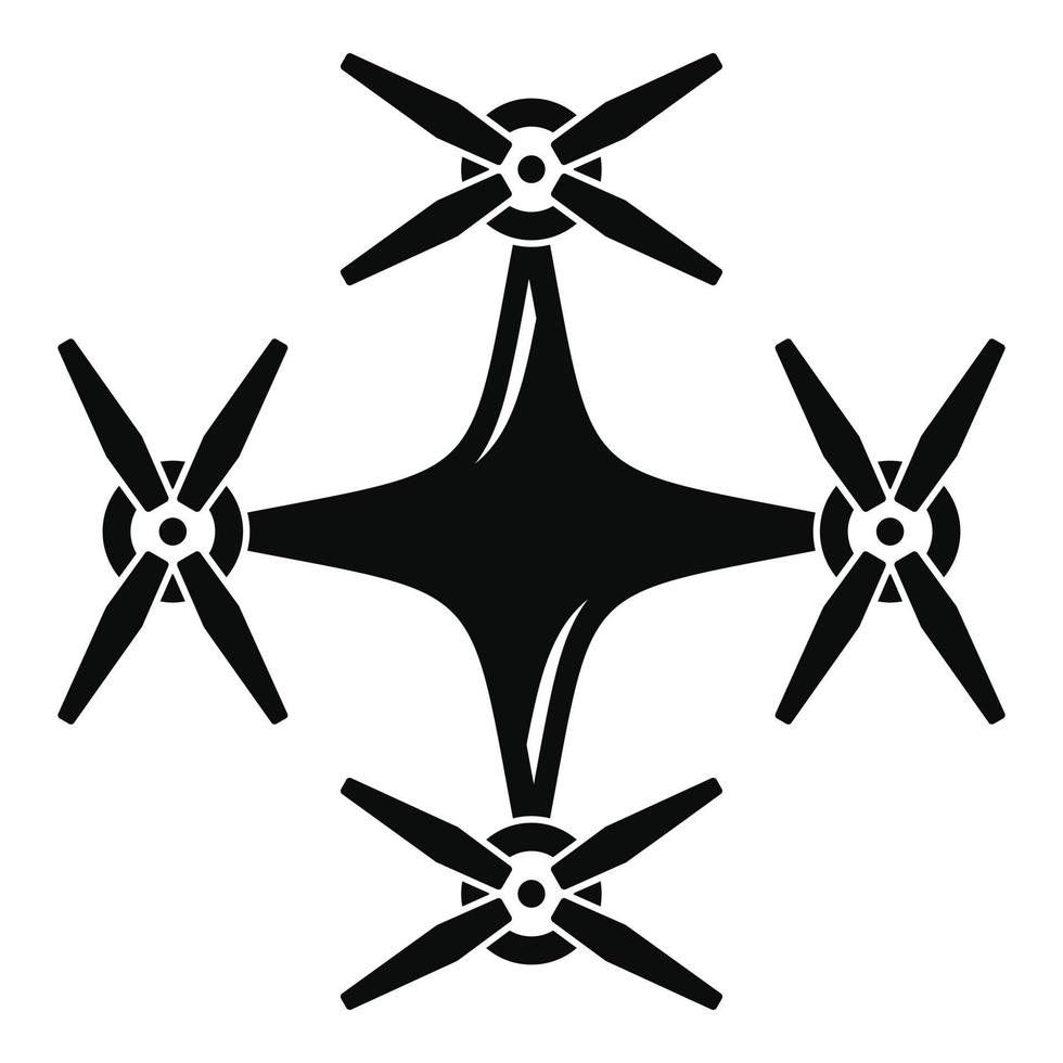icono de dron helicóptero, estilo simple vector