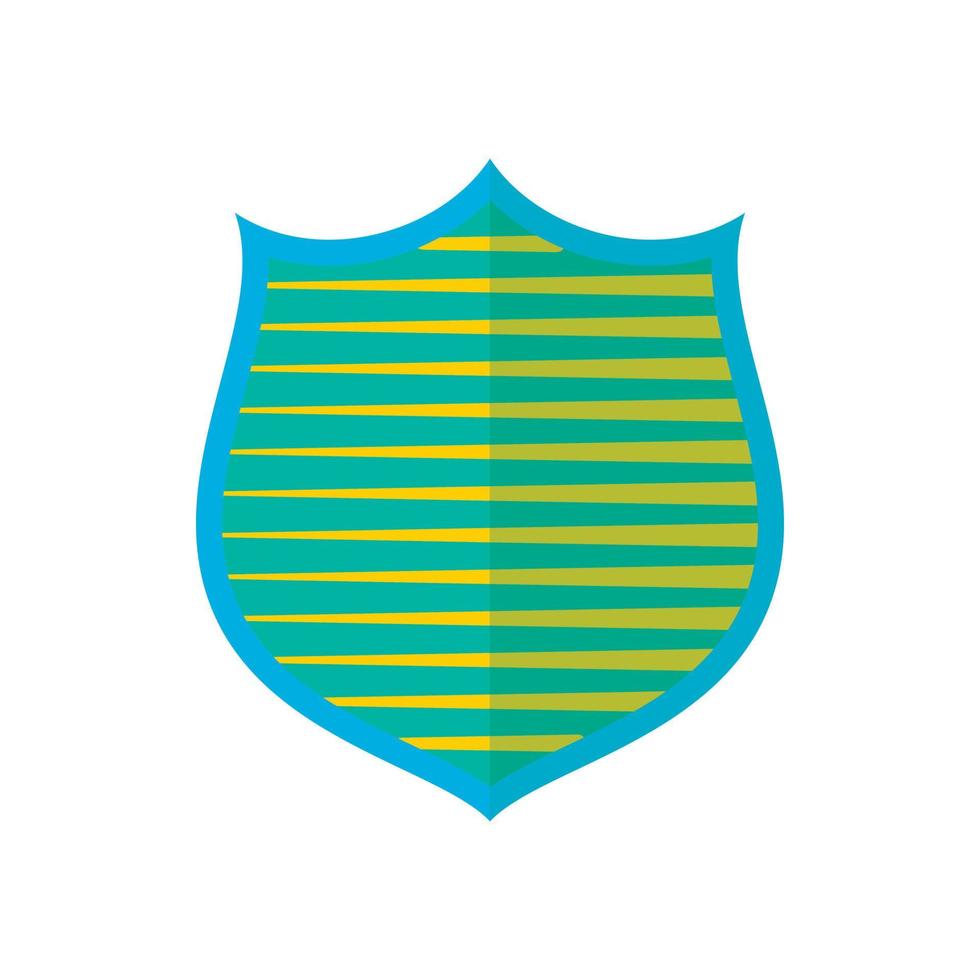 escudo con icono de rayas amarillas, estilo plano vector