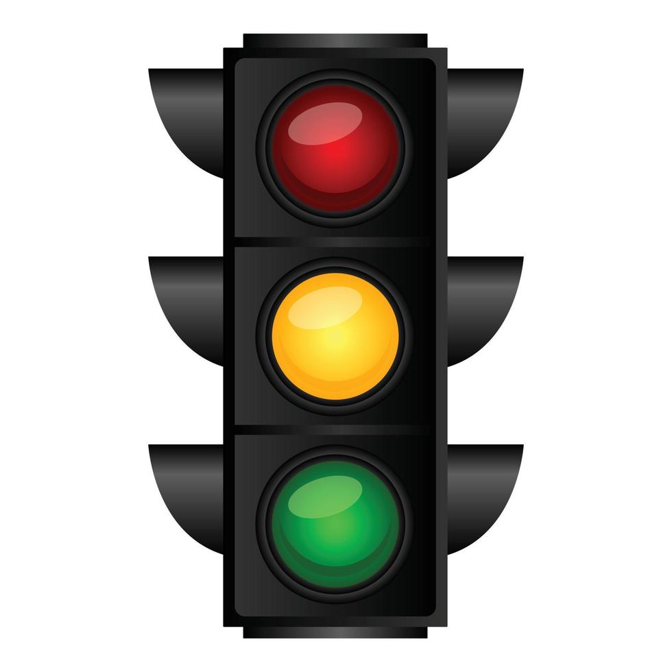 Regulation traffic lights icon, cartoon style vector