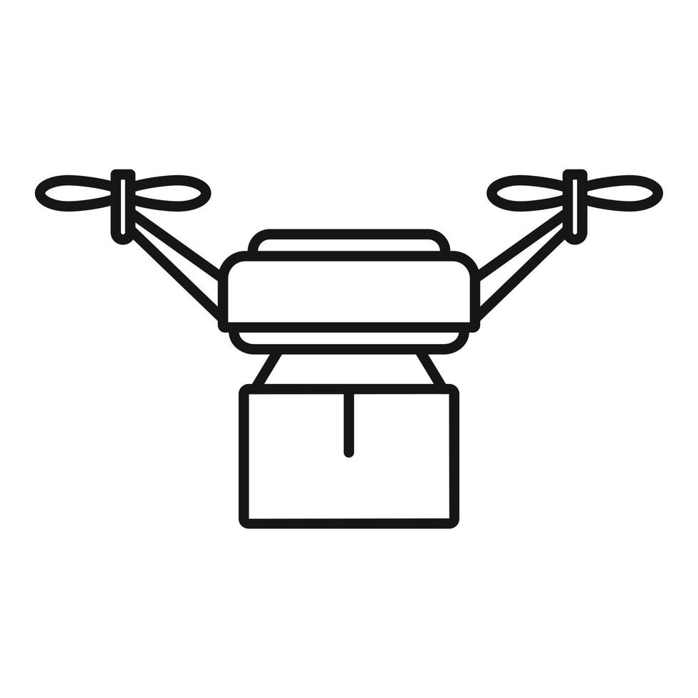 Robot drone delivery icon, outline style vector