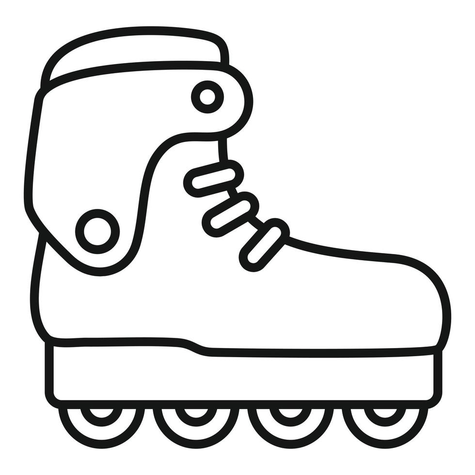 icono de patines en línea de carbono, estilo de esquema vector