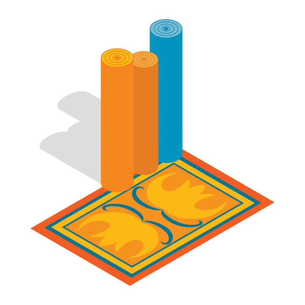 Turkish carpets icon, isometric 3d style vector