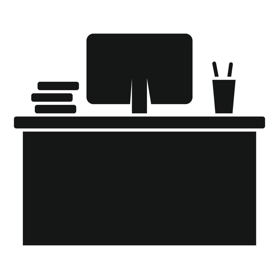 Office manager desktop icon, simple style vector