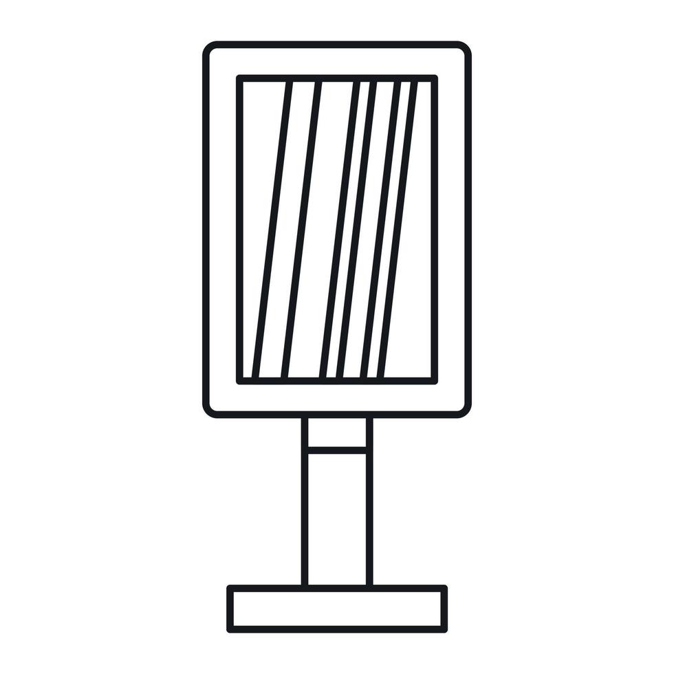 icono de cartelera en blanco vertical, estilo de esquema vector