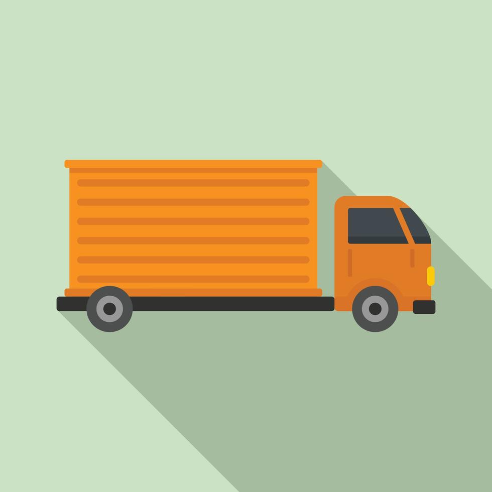 Parcel truck delivery icon, flat style vector