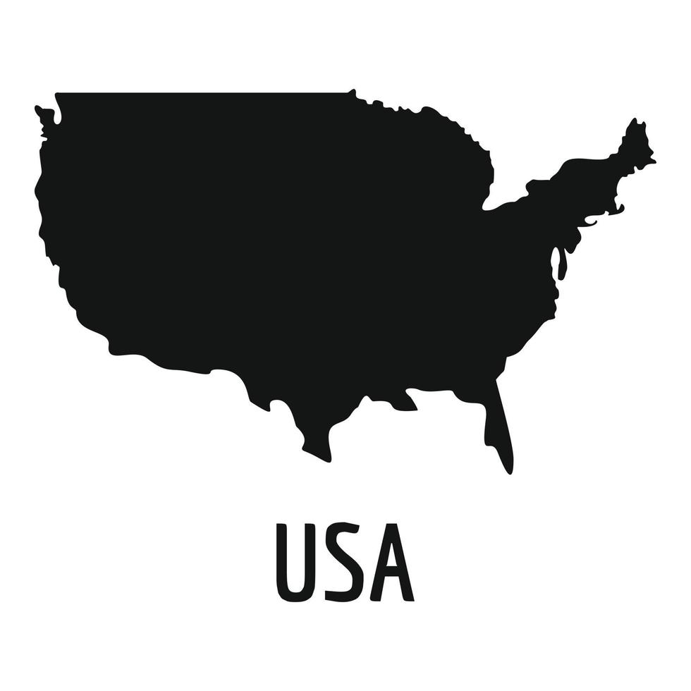 USA map in black vector simple