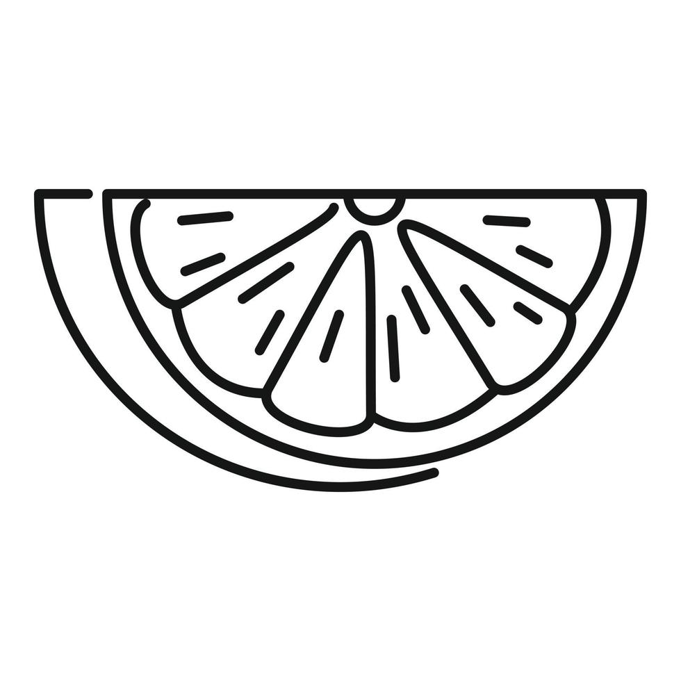 icono de rodaja de limón, estilo de esquema vector