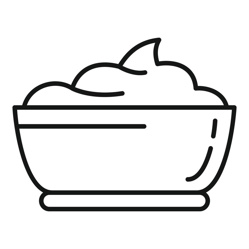 Ketchup bowl icon, outline style vector