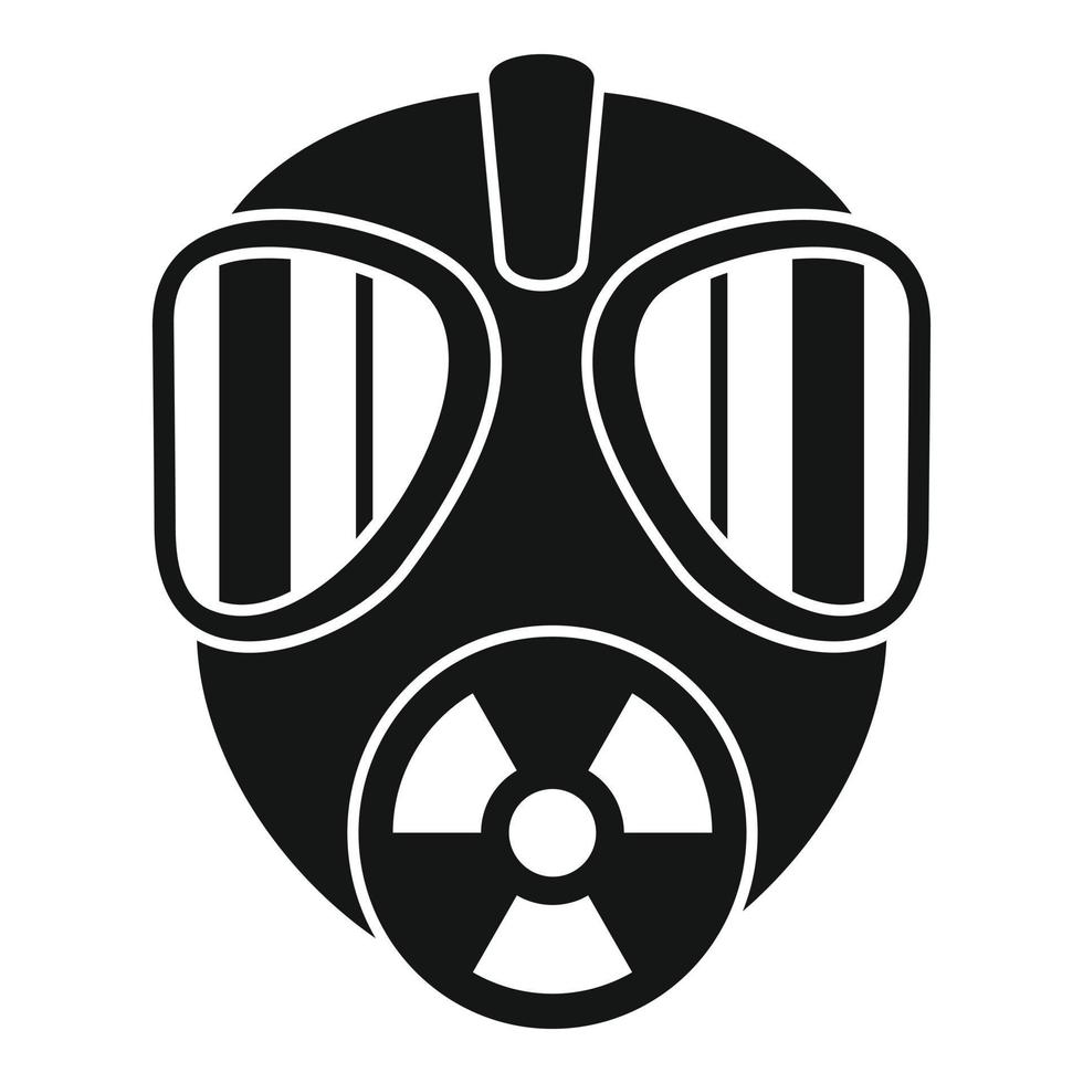Gas radiation mask icon, simple style vector