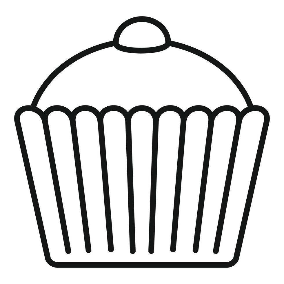 Fresh cupcake icon, outline style vector