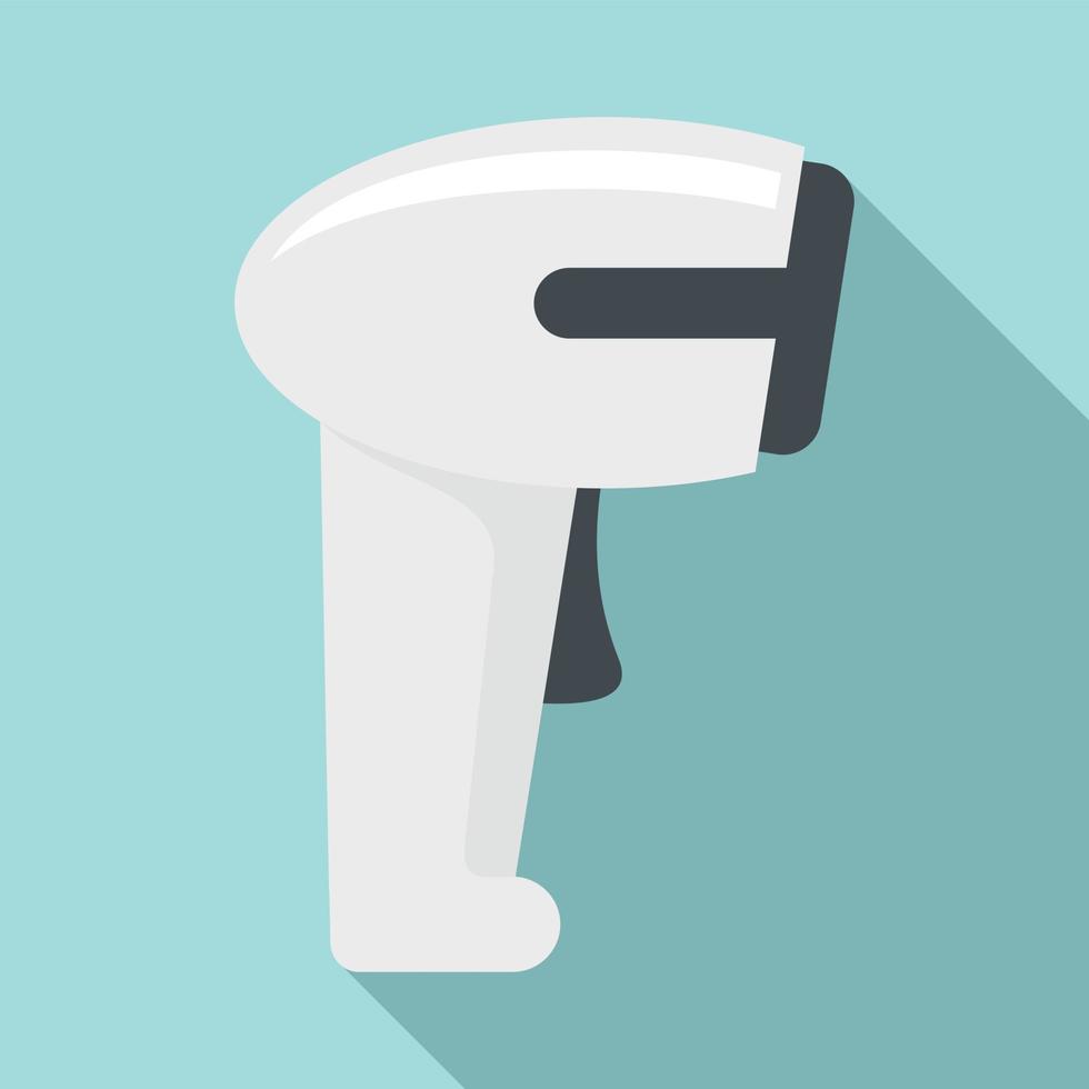 Laser barcode scanner icon, flat style vector