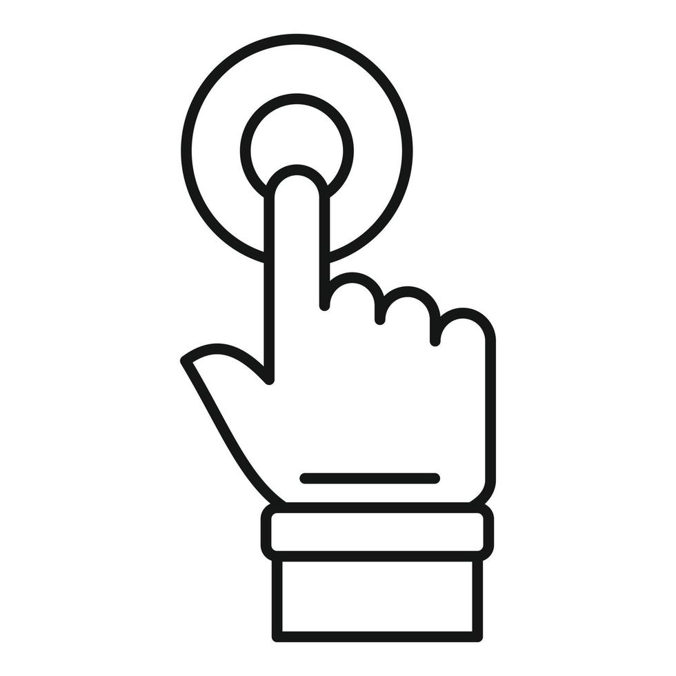 Request touch finger icon, outline style vector