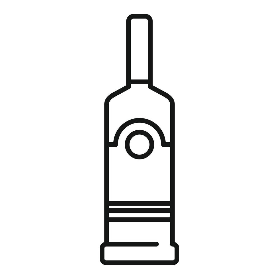Duty free vodka bottle icon, outline style vector