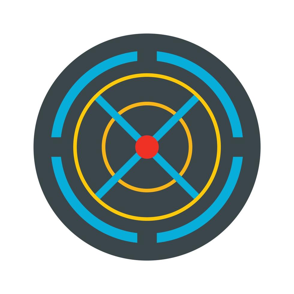 Red gun aim icon, flat style vector