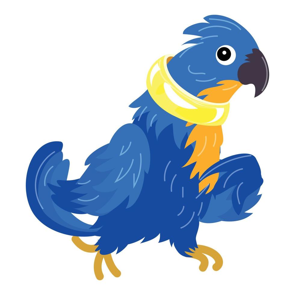 Blue parrot icon, cartoon style vector