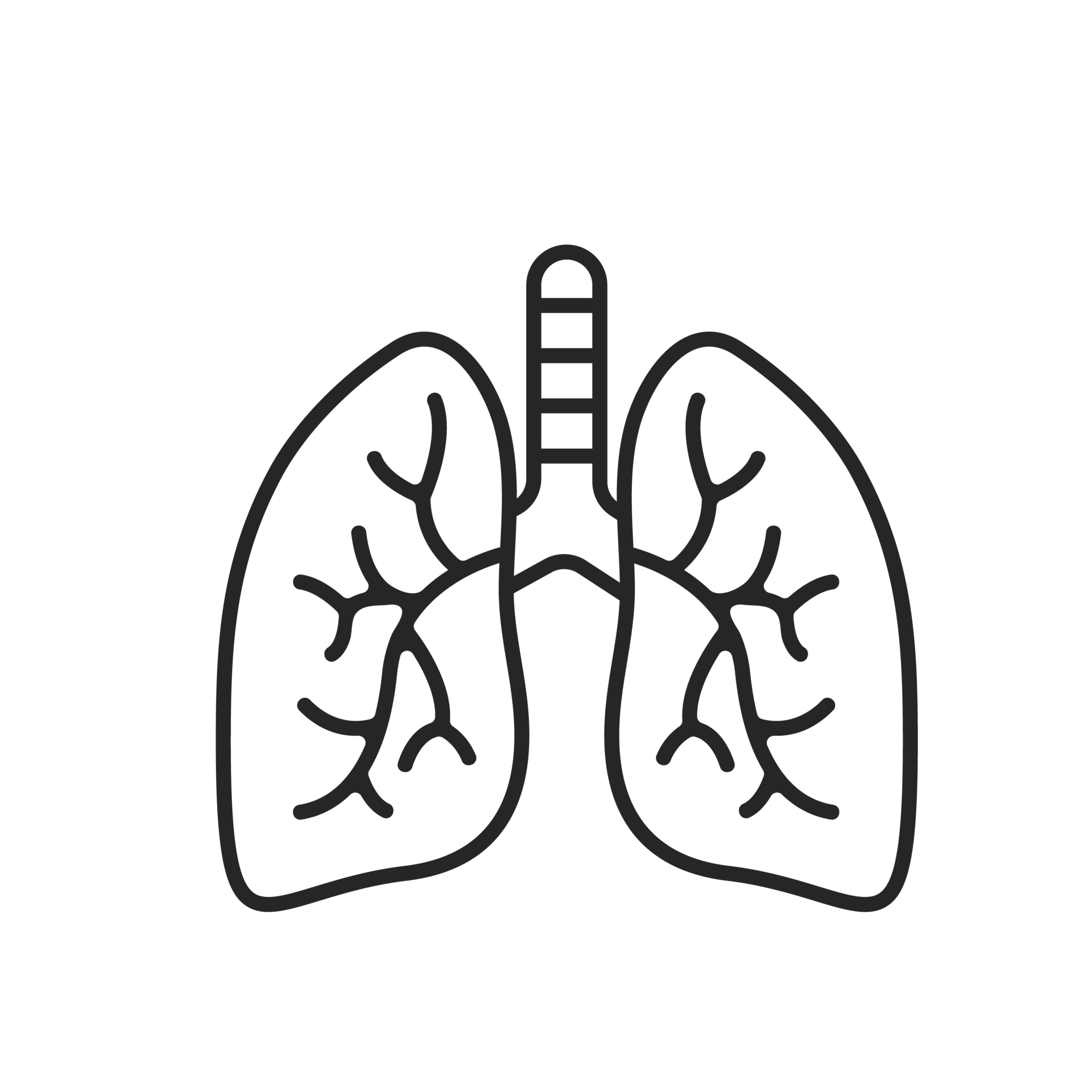 icono de pulmón. Los pulmones ayudan a respirar oxígeno en el cuerpo