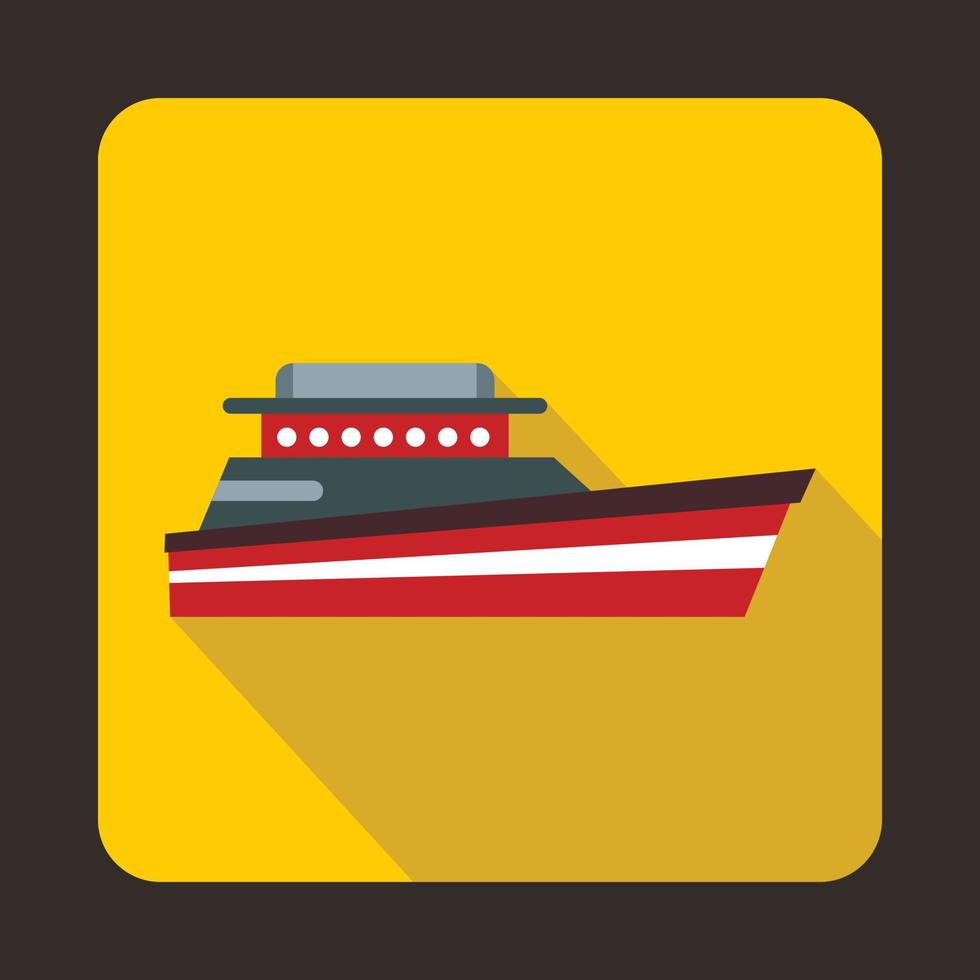 Great powerboat icon, flat style vector