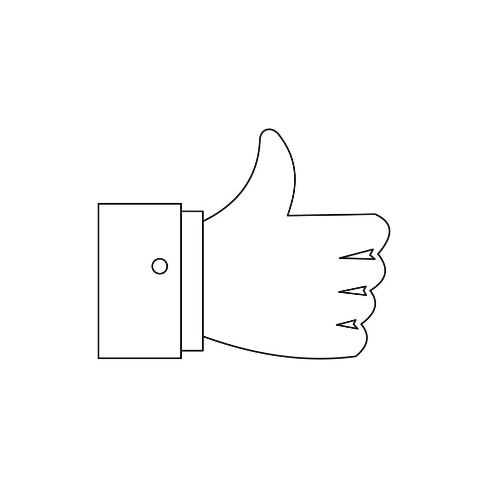 Thumb up gesture icon, outline style vector