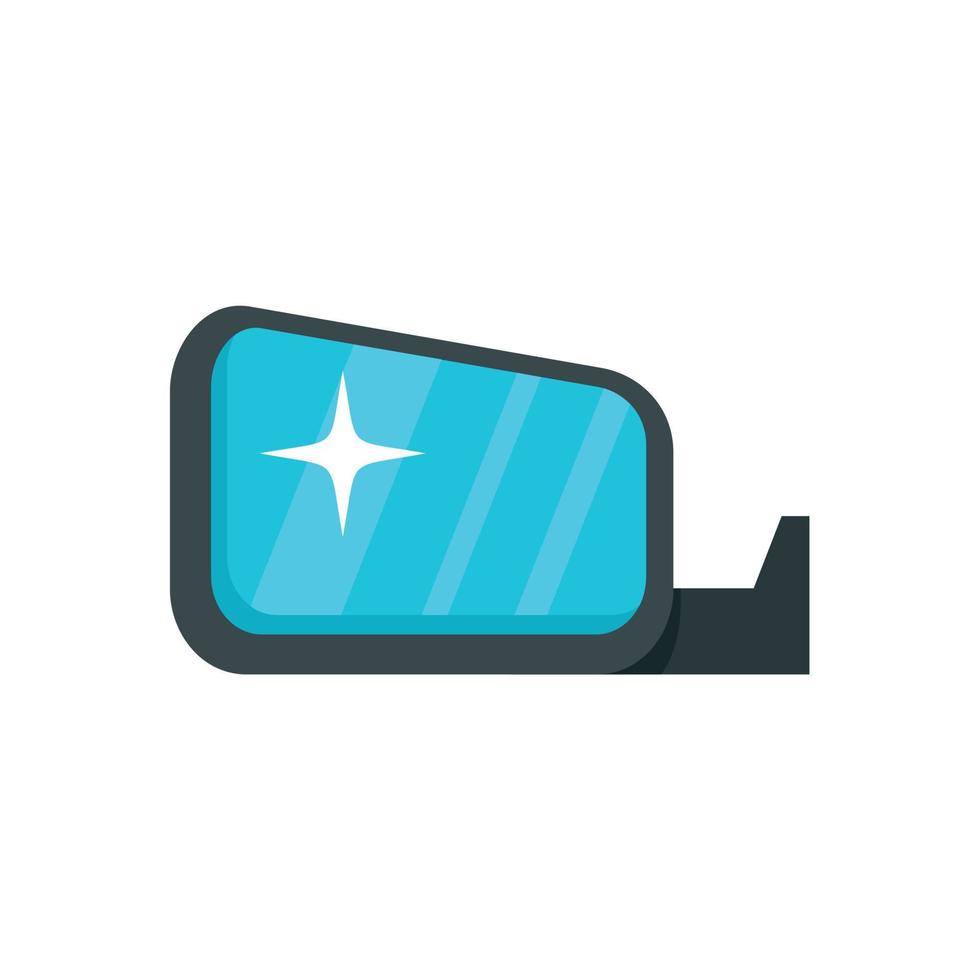 Clean car mirror icon, flat style vector