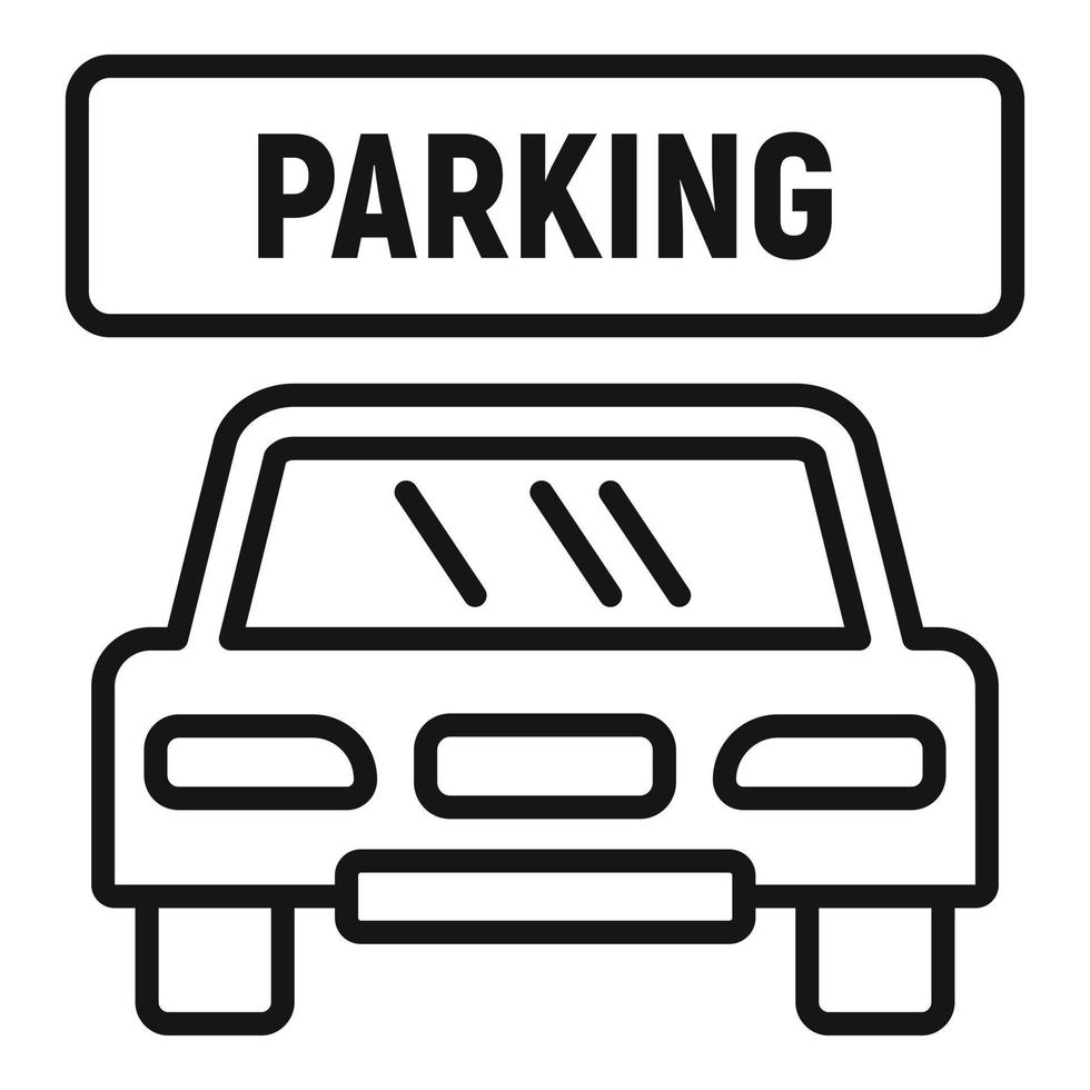 Car parking icon, outline style vector