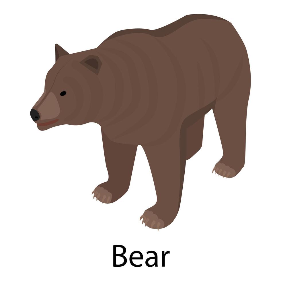 Bear icon, isometric style vector