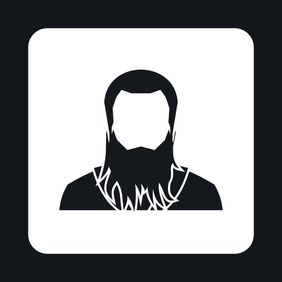 Man with beard avatar icon, simple style vector