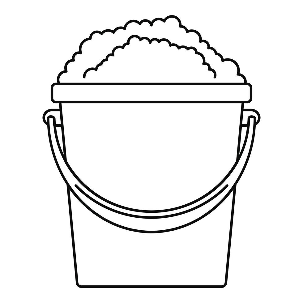 Soap foam bucket icon, outline style vector