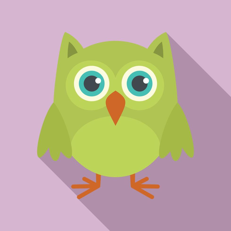 Nature owl icon, flat style vector