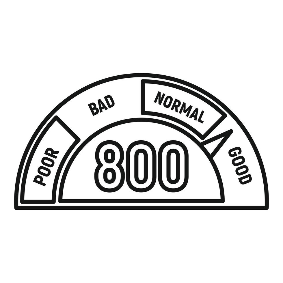 Good credit score display icon, outline style vector