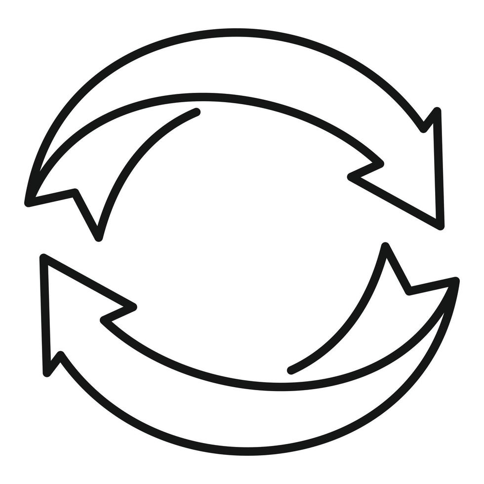 Eco recycling icon, outline style vector