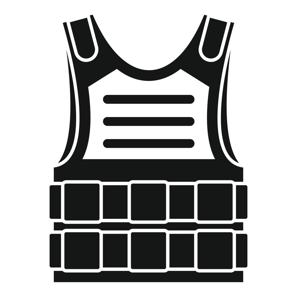 Bulletproof vest icon, simple style vector