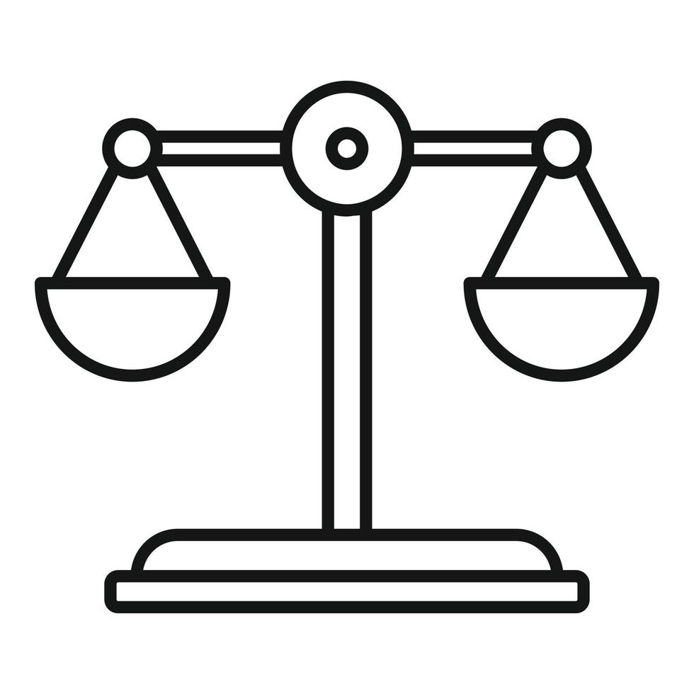 Divorce mediation balance icon, outline style vector