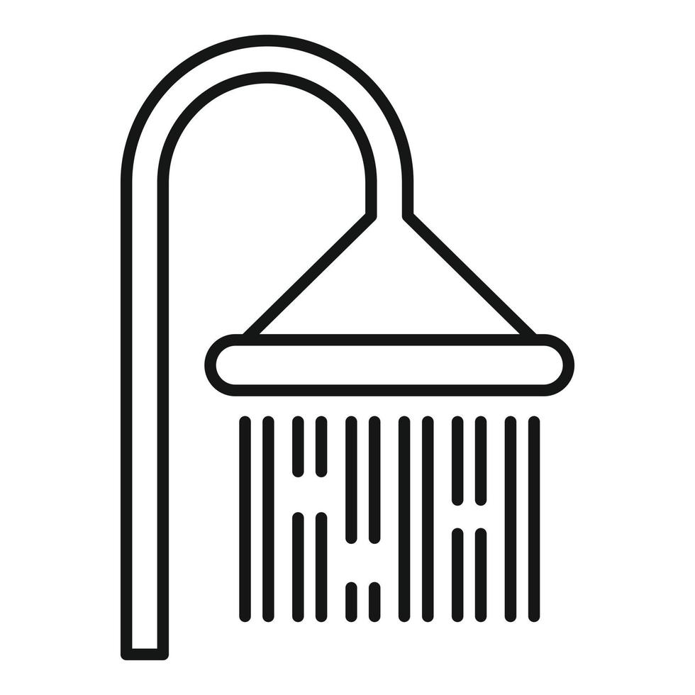 Sauna shower icon, outline style vector