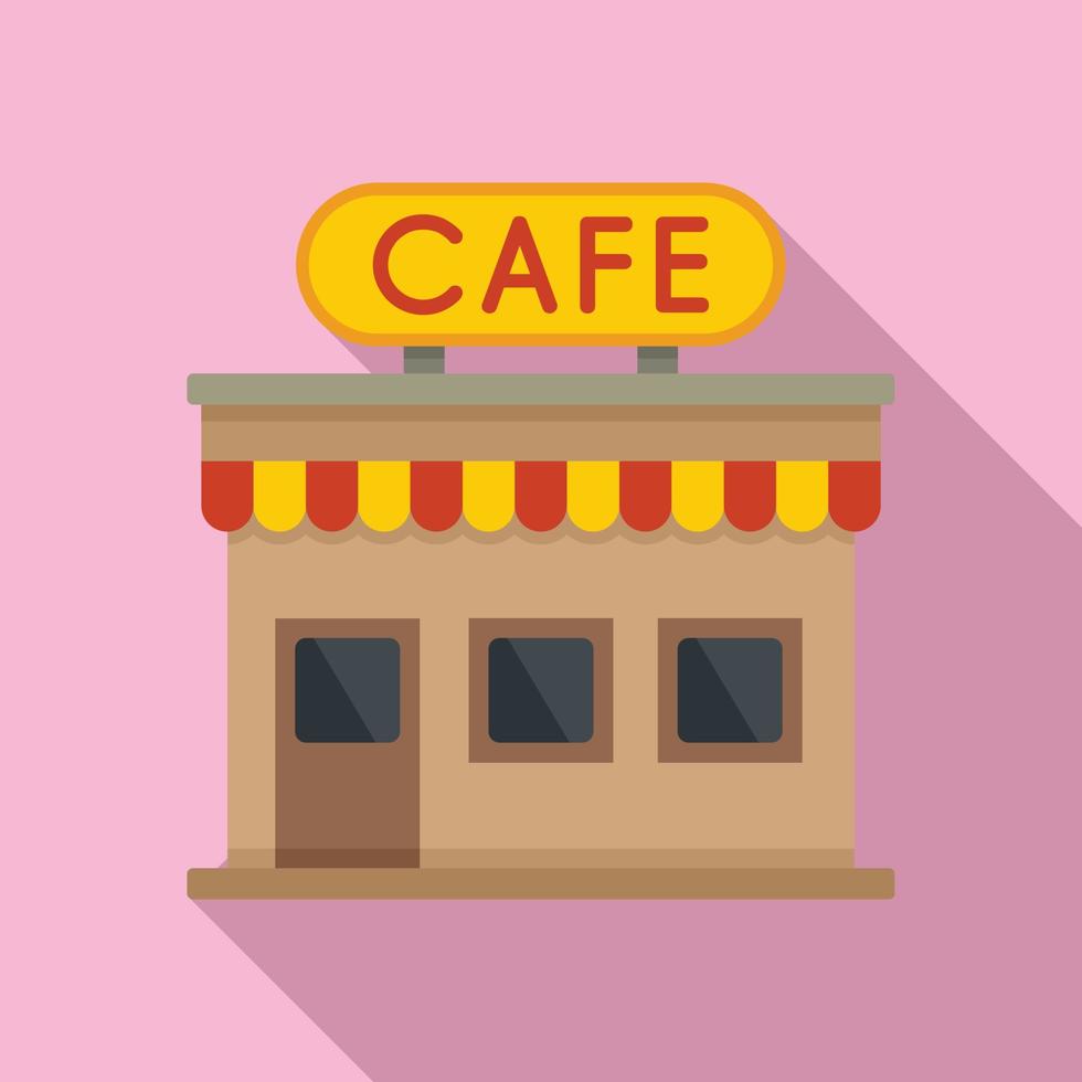 icono de café de la calle francesa, estilo plano vector