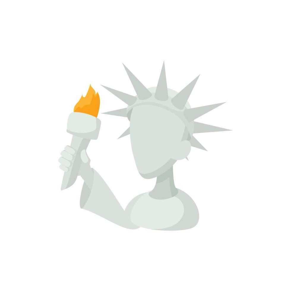 cabeza de la estatua de la libertad icono en estilo de dibujos animados vector