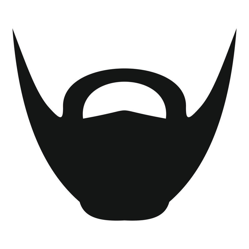 Round beard icon, simple style. vector