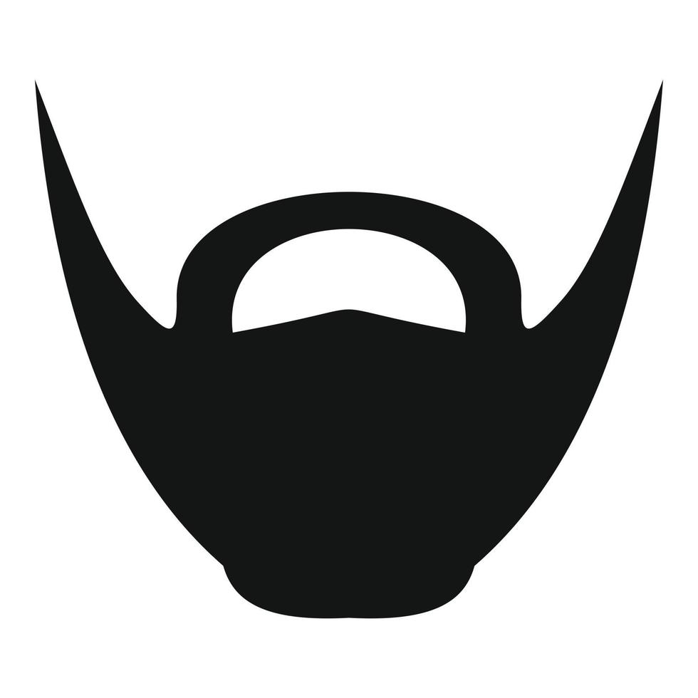 icono de barba redonda, estilo simple. vector