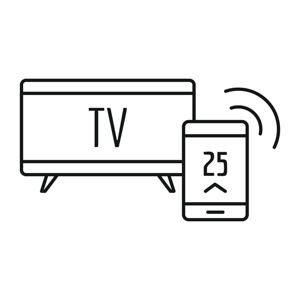 Smart tv icon, outline style vector