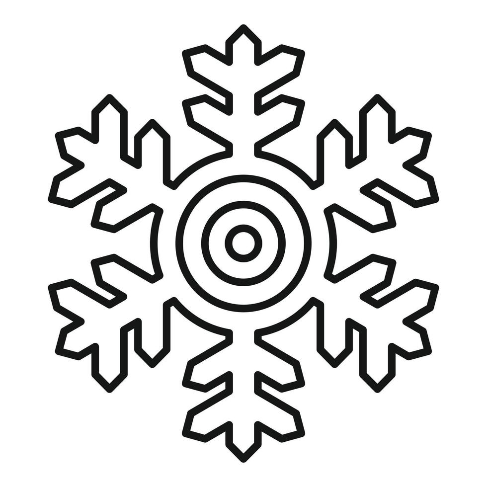 icono de copo de nieve, estilo de esquema vector