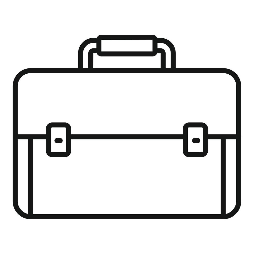 Briefcase icon, outline style vector