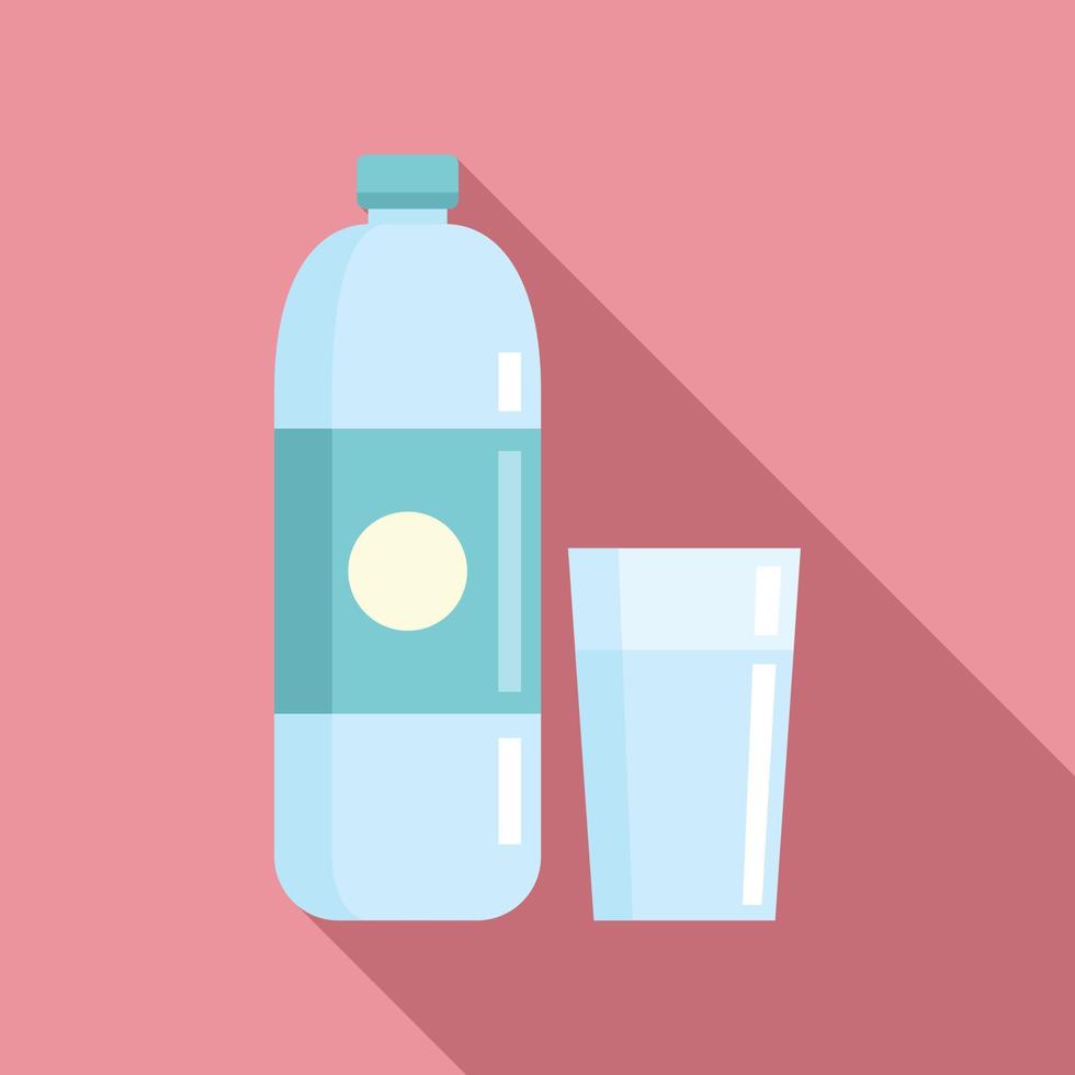 Room service water bottle icon, flat style vector