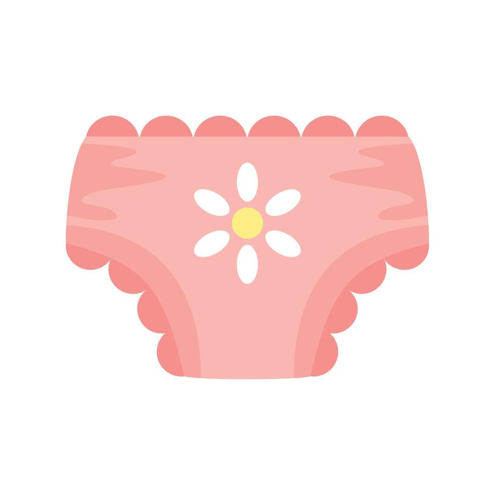 Baby girl nappy icon, flat style vector