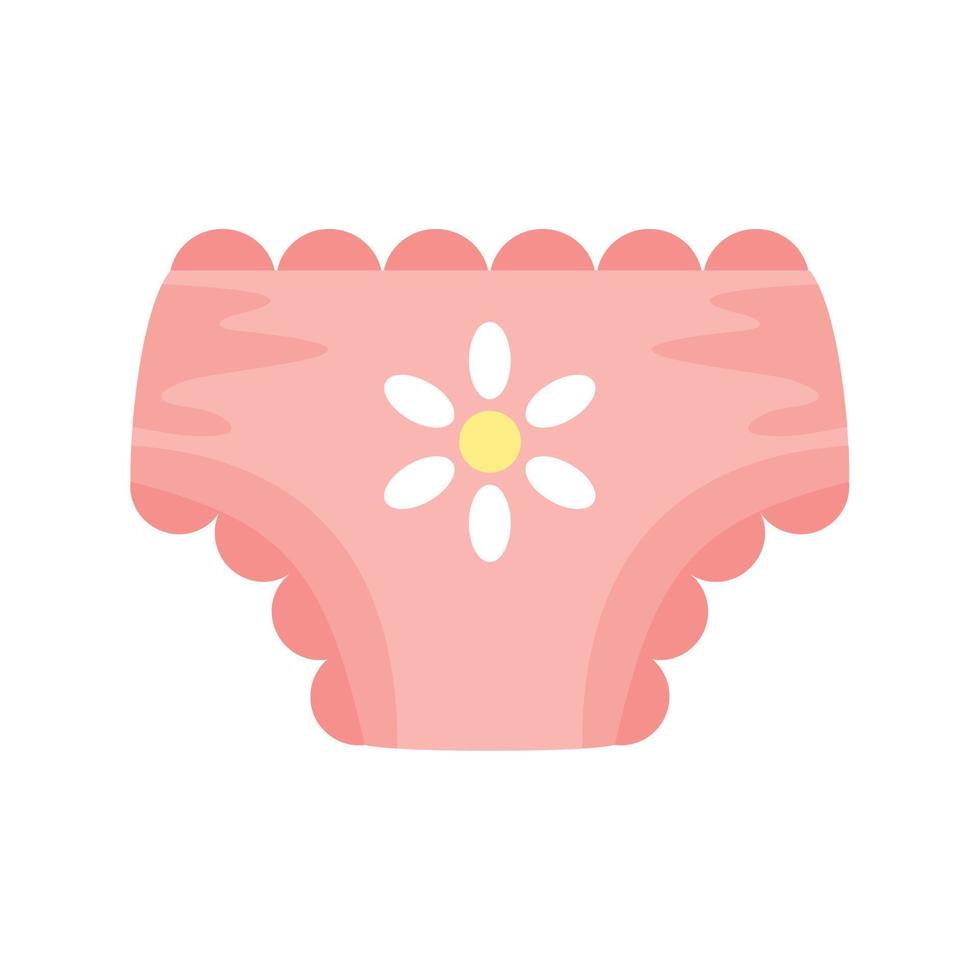 Baby girl nappy icon, flat style vector