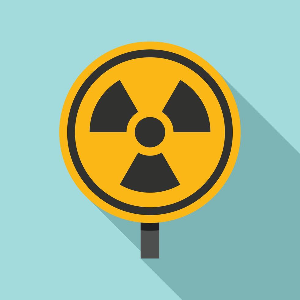 Biohazard radioactive icon, flat style vector