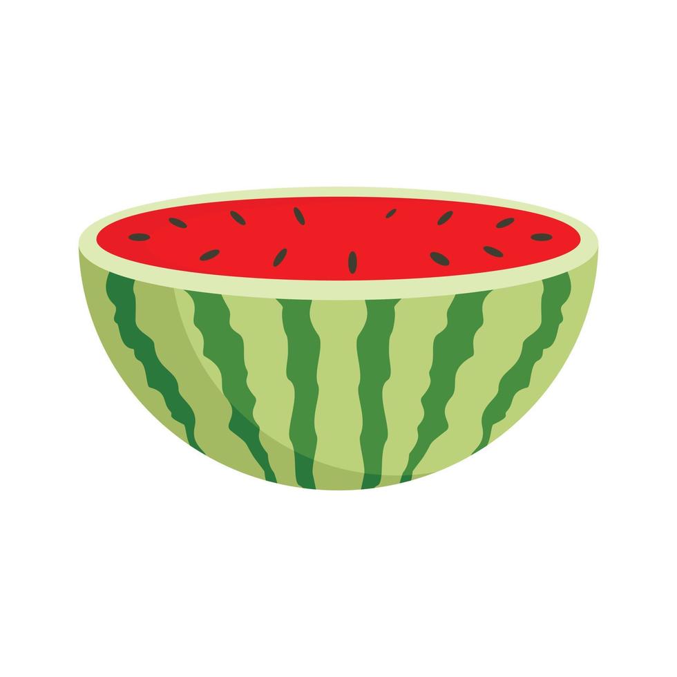 Half of watermelon icon, flat style vector