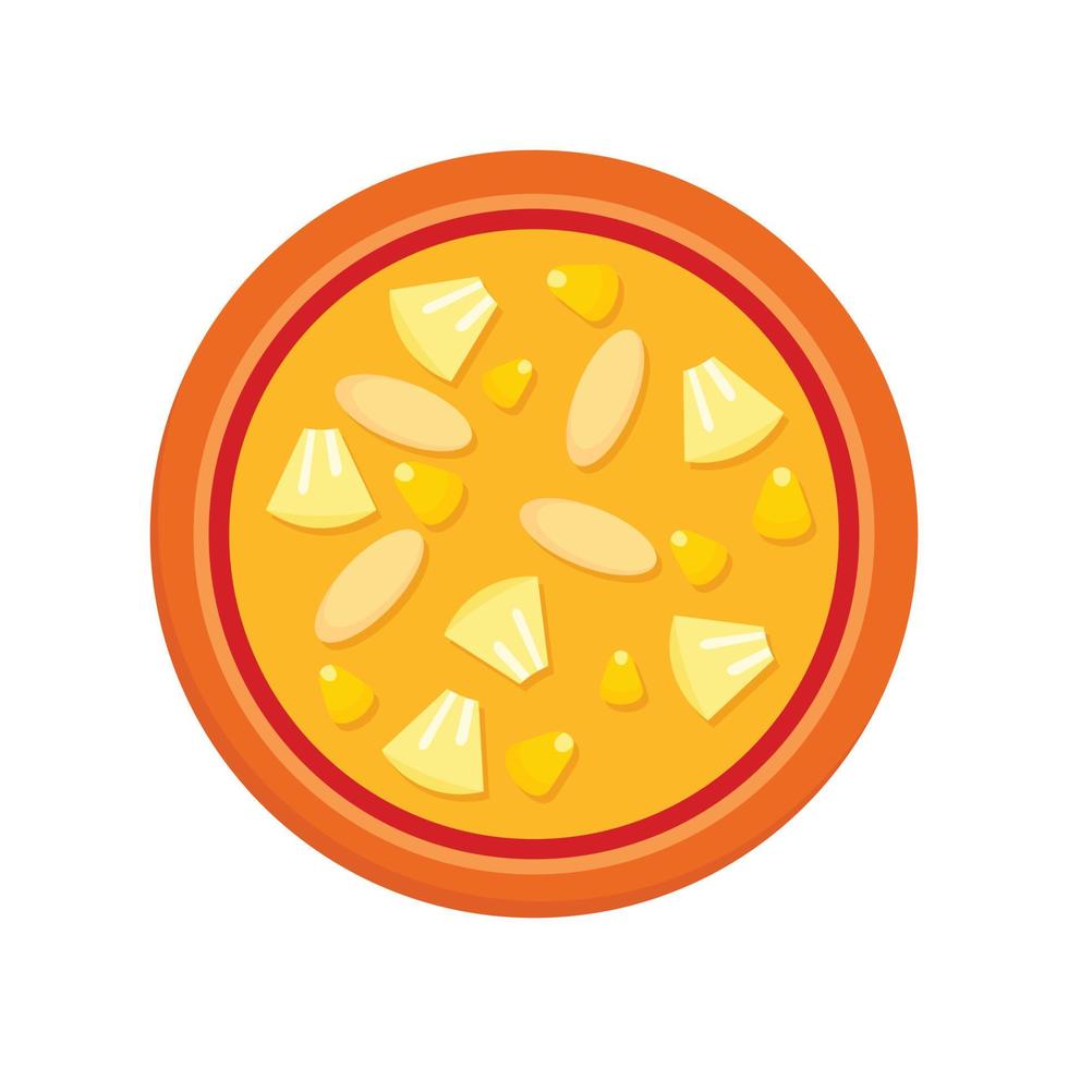 Vegan pizza icon, flat style vector